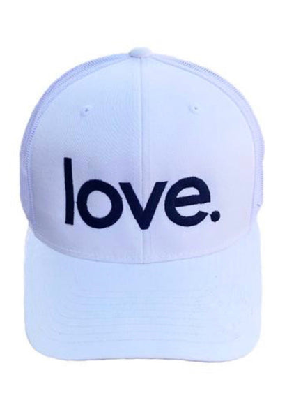 love Trucker Hat available in Black and White