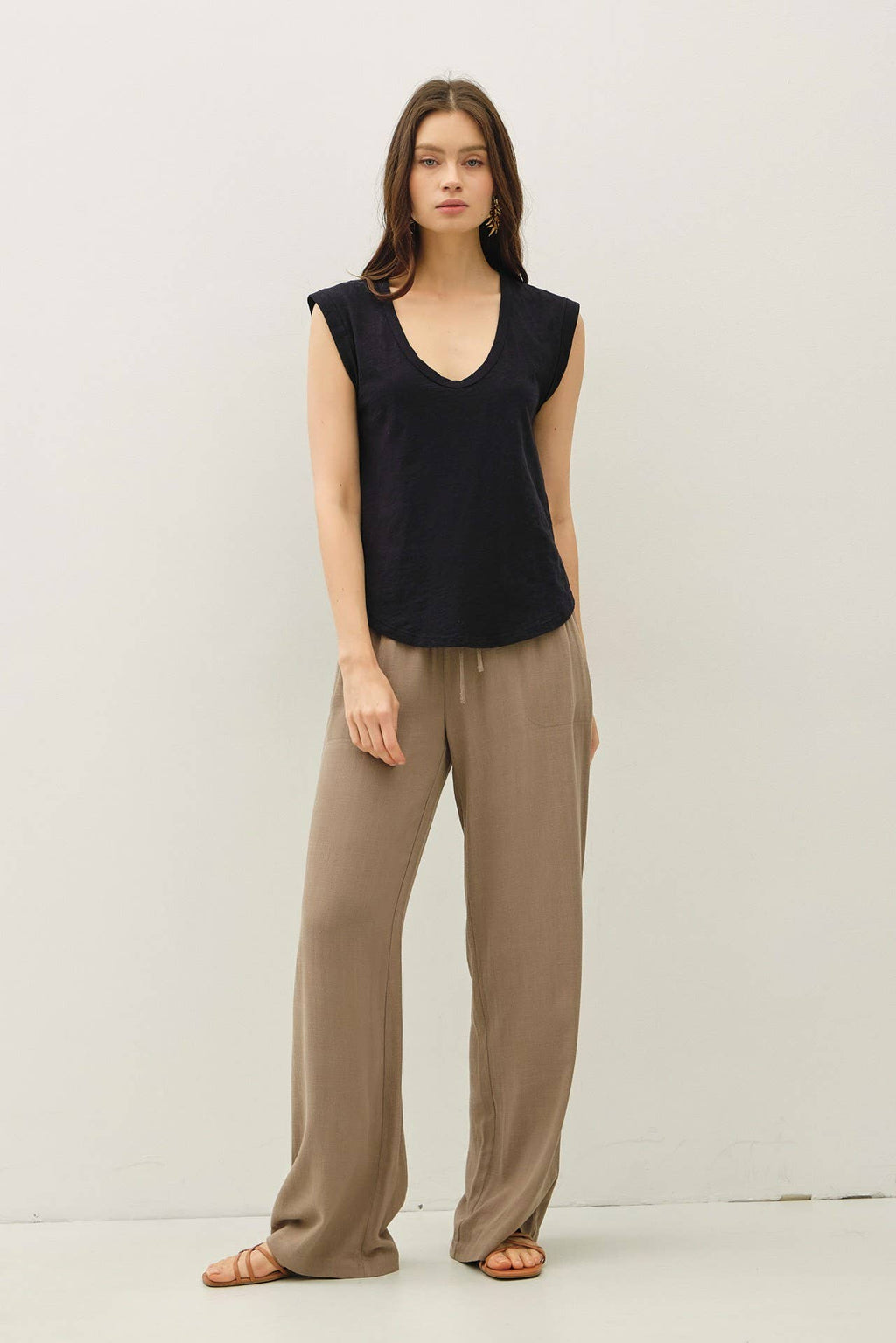 NEW SHADE-BASIC CAP SLEEVE GARMENT DYED TOP