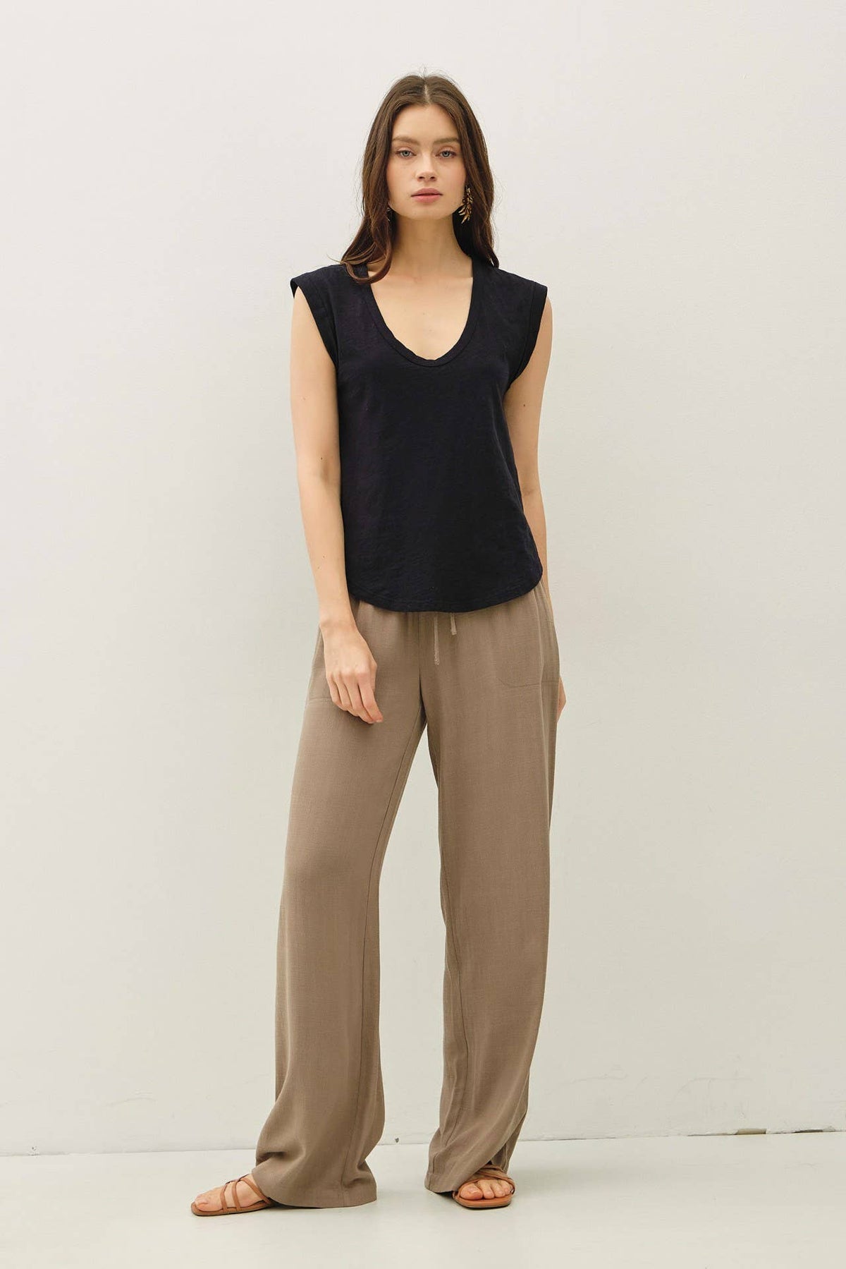 NEW SHADE-BASIC CAP SLEEVE GARMENT DYED TOP