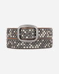 Britta | Vintage Silver Buckle Studded Leather Belt Women