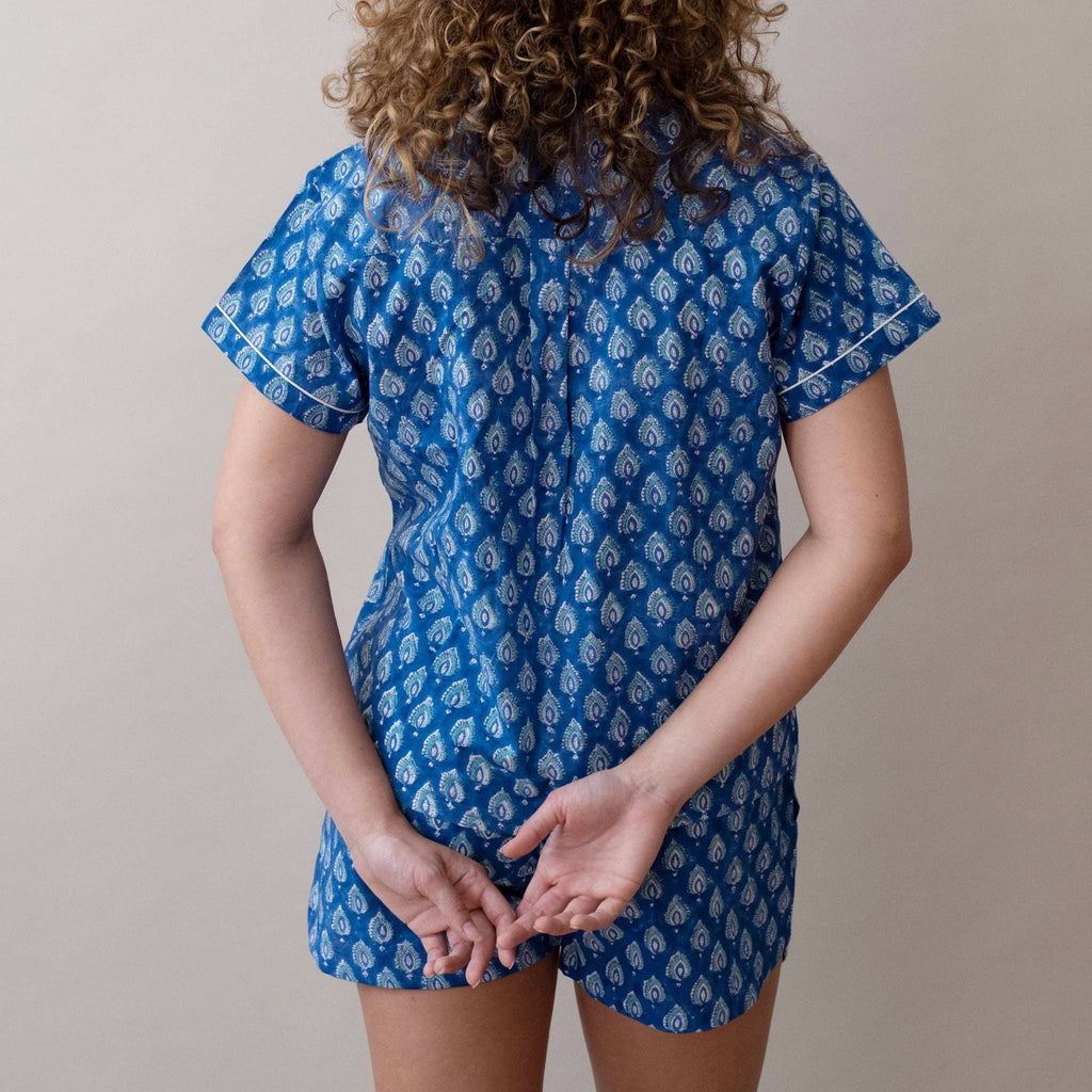 Short Sleeve/ Shorts Pajama Set- Pai Royal