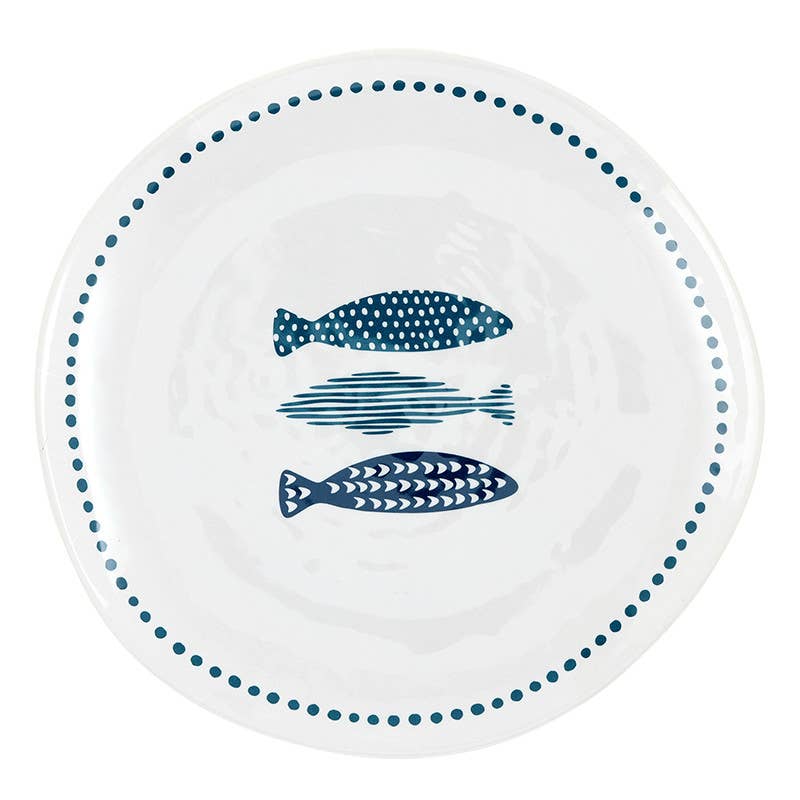 Melamine Appetizer Plate - Fish - 8.75" Dia