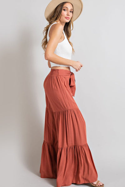 TIERED WIDE LEG PANTS