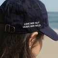 Navy Cotton Dad Hat - Embroidered Heart Cap
