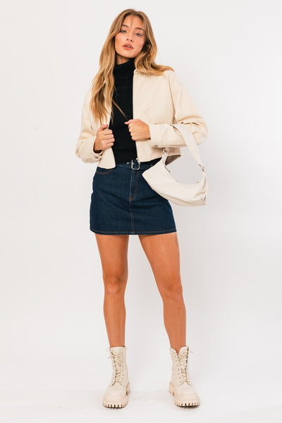 Zip Detail Crop Jacket