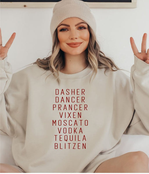 Dasher Dancer Prancer Vixen Crew Sweatshirt