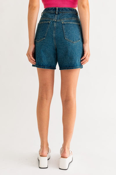 Mid Length Denim Shorts