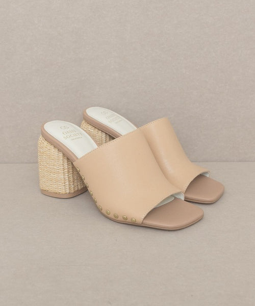 Oasis Society Serena - Studded Raffia Slide Heel