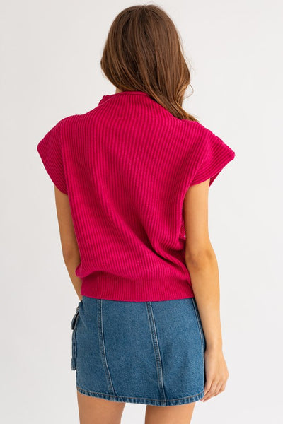 Turtle Neck Power Shoulder Sweater