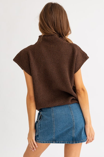 Turtle Neck Power Shoulder Sweater