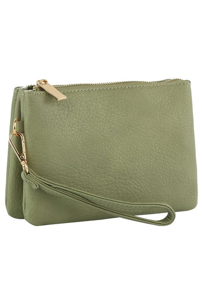 Convertible Clutch Crossbody Bag Wristlet available in 12 colors