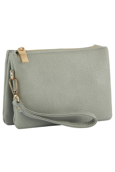 Convertible Clutch Crossbody Bag Wristlet available in 12 colors