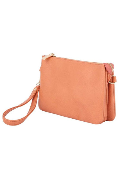 Convertible Clutch Crossbody Bag Wristlet available in 12 colors