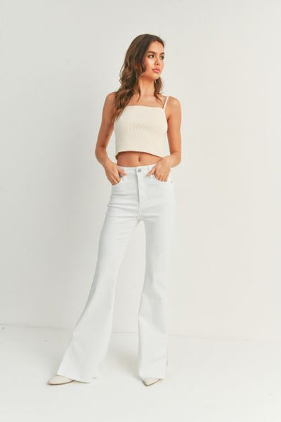 HIGH RISE OUTER SLIT FLARE JEANS