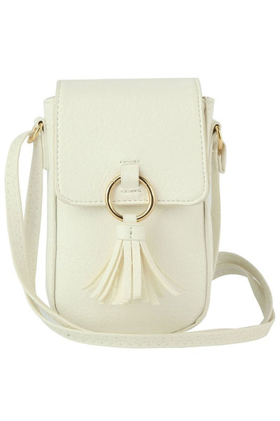 Tassel Ring Flap Cell Phone Crossbody Bag Wallet available in 5 colors