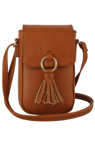 Tassel Ring Flap Cell Phone Crossbody Bag Wallet available in 5 colors