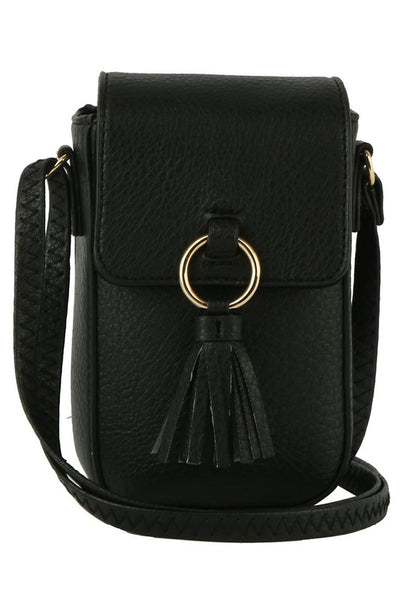 Tassel Ring Flap Cell Phone Crossbody Bag Wallet available in 5 colors