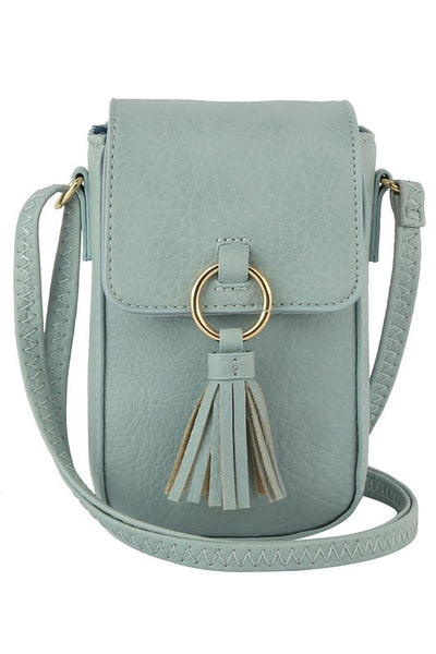 Tassel Ring Flap Cell Phone Crossbody Bag Wallet available in 5 colors