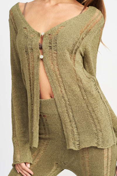 Distressed Sweater Top