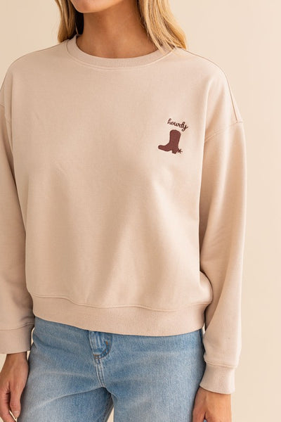 Howdy Beige Sweatshirt