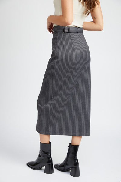 Pinstripe Midi Skirt