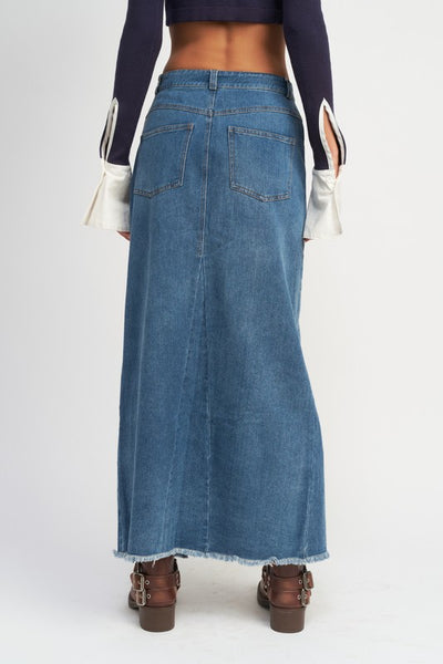 Belted Denim Skirt