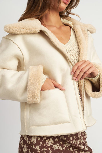 Reversible Fur Cropped Jacket
