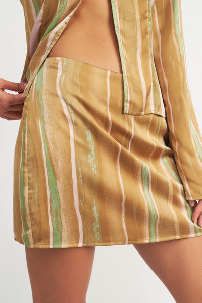Printed Low Waisted Mini Skirt