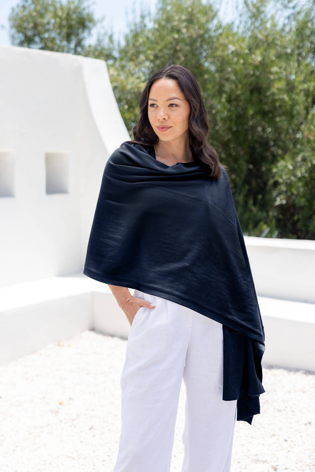 Dreamsoft Organic Cotton Travel Scarf - Oxford Blue