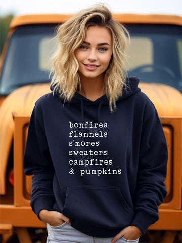 Bonfires Flannels S'mores Graphic Sweatshirt Hoodie