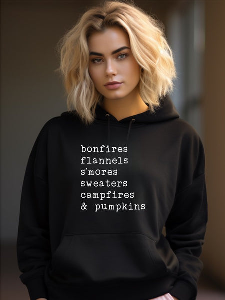 Bonfires Flannels S'mores Graphic Sweatshirt Hoodie