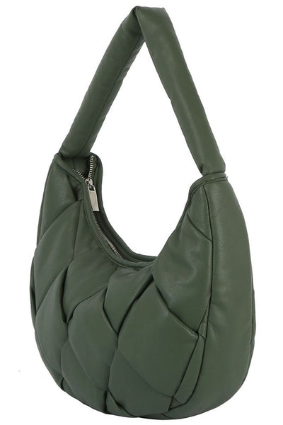 Puffy Woven Hobo Shoulder Bag available in 5 colors