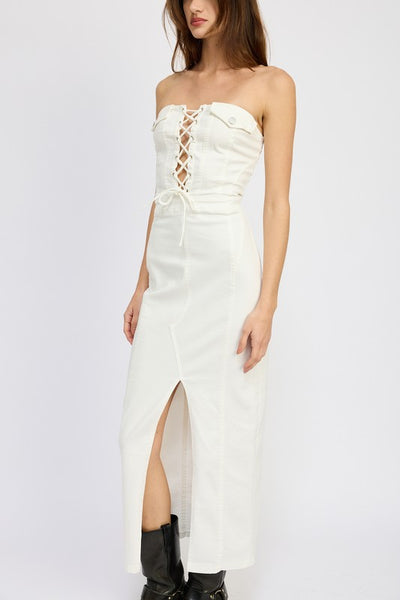 Cargo Lace Up Maxi Dress