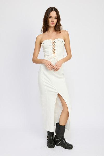 Cargo Lace Up Maxi Dress