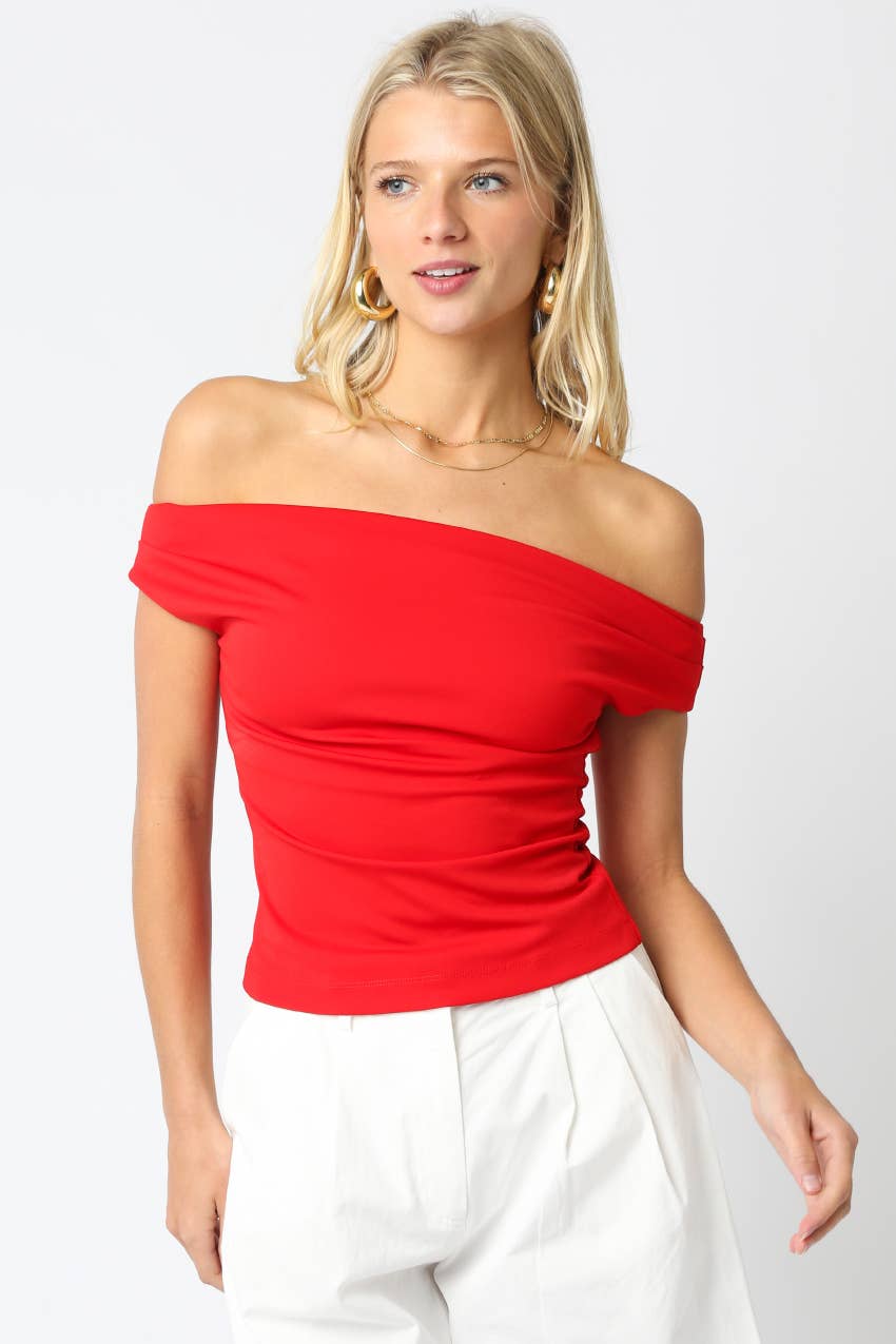 Macey Off-Shoulder Fitted Top