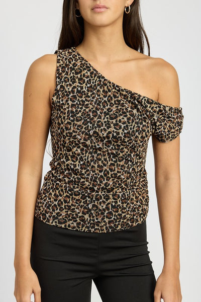 Asymmetrical Cheetah Top