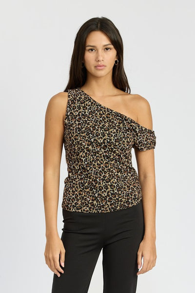 Asymmetrical Cheetah Top