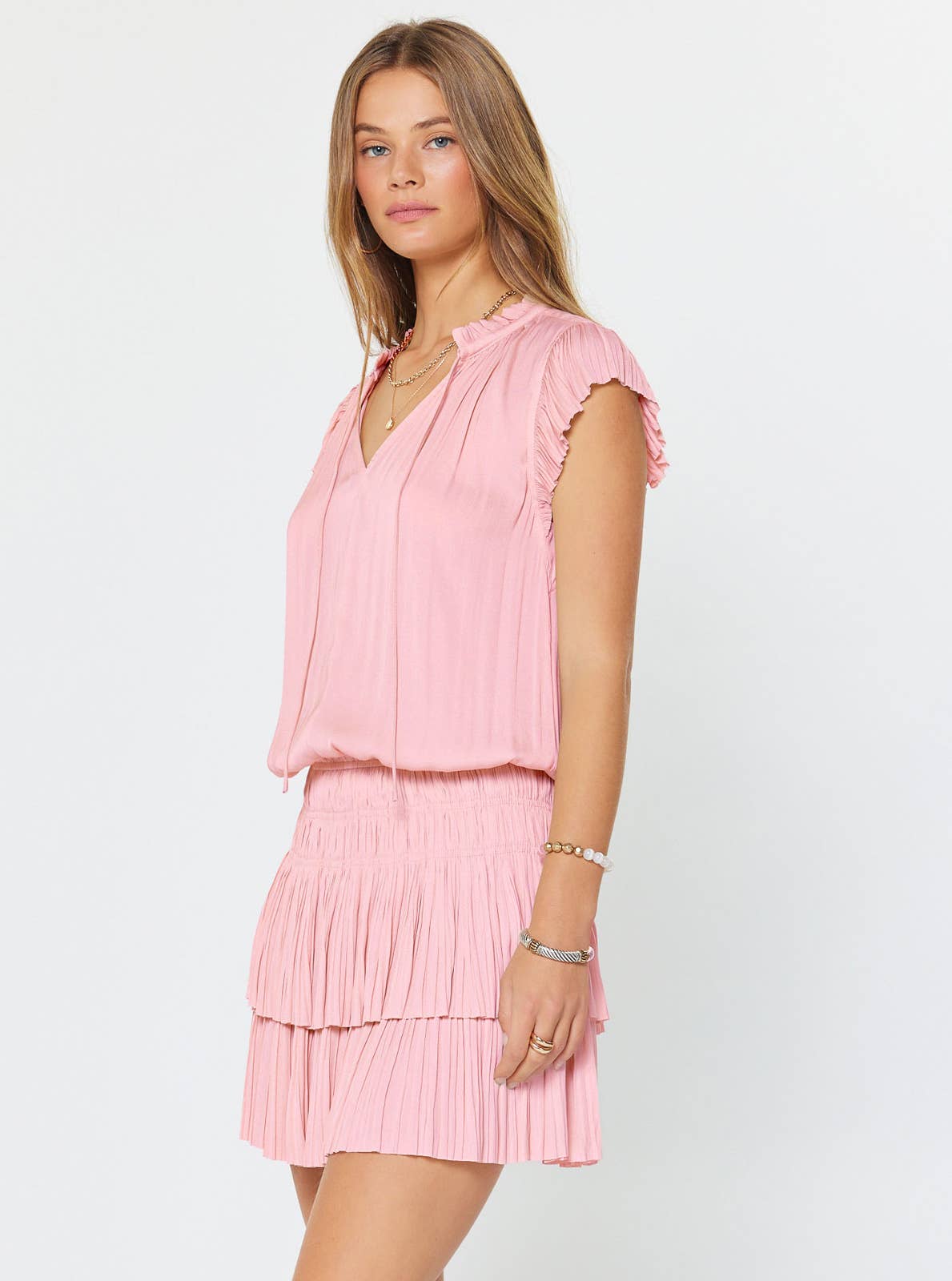Zoey Pleated Mini Dress