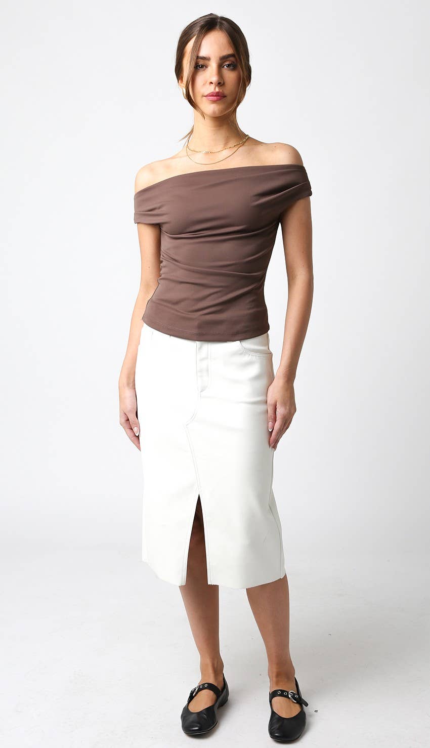 Macey Off-Shoulder Fitted Top