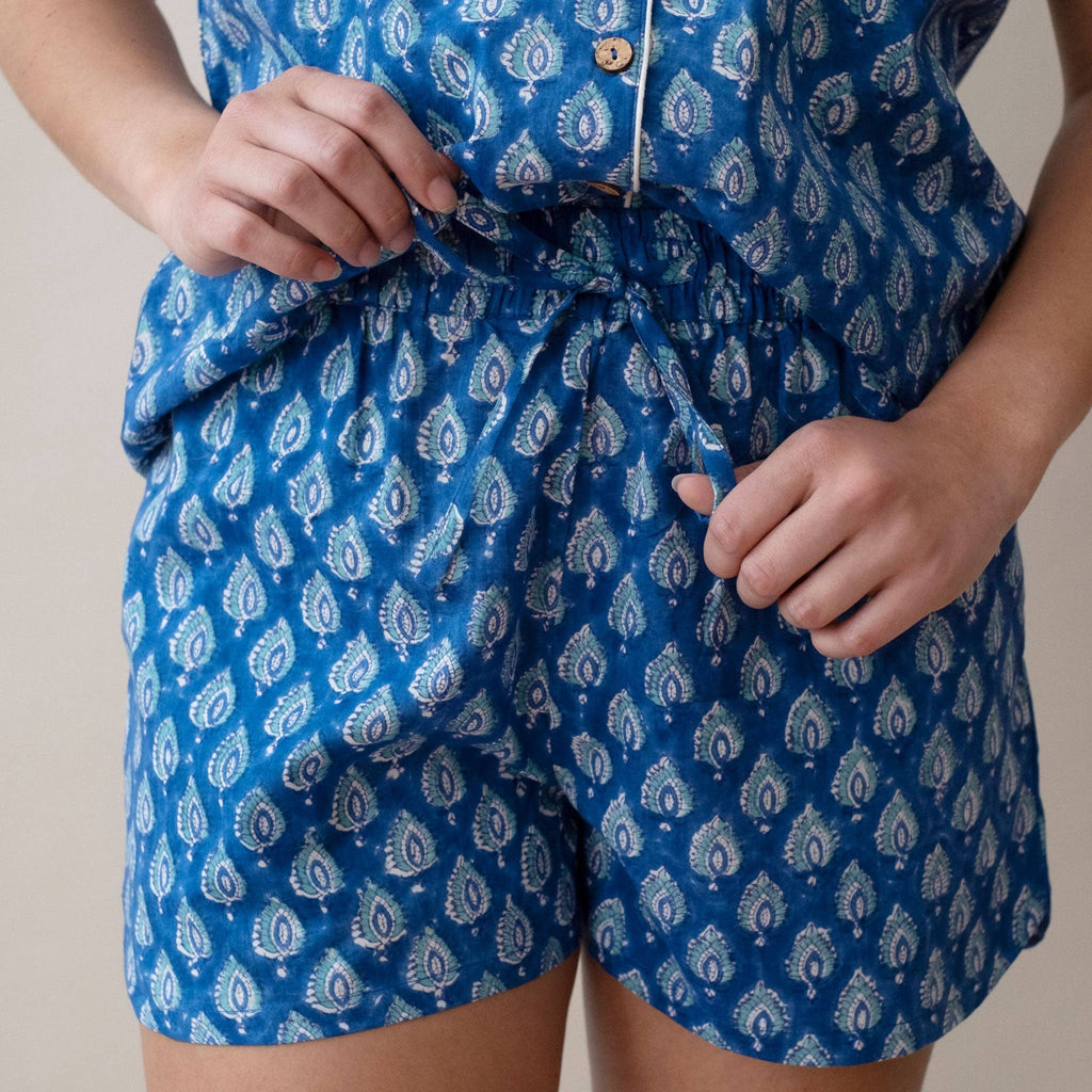 Short Sleeve/ Shorts Pajama Set- Pai Royal