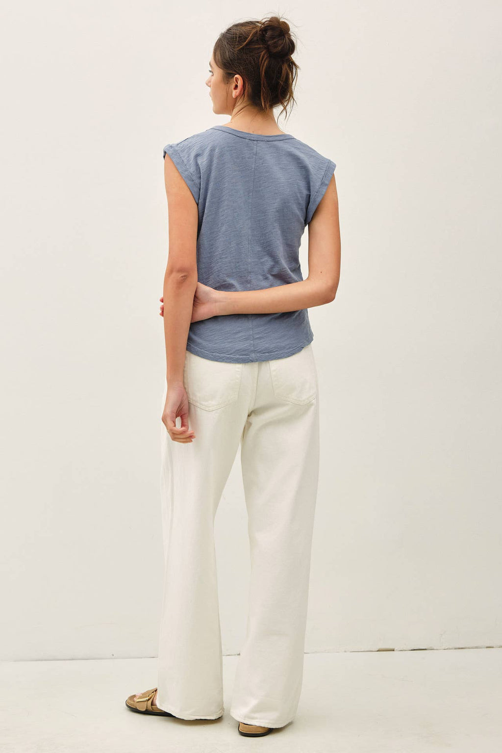 NEW SHADE-BASIC CAP SLEEVE GARMENT DYED TOP