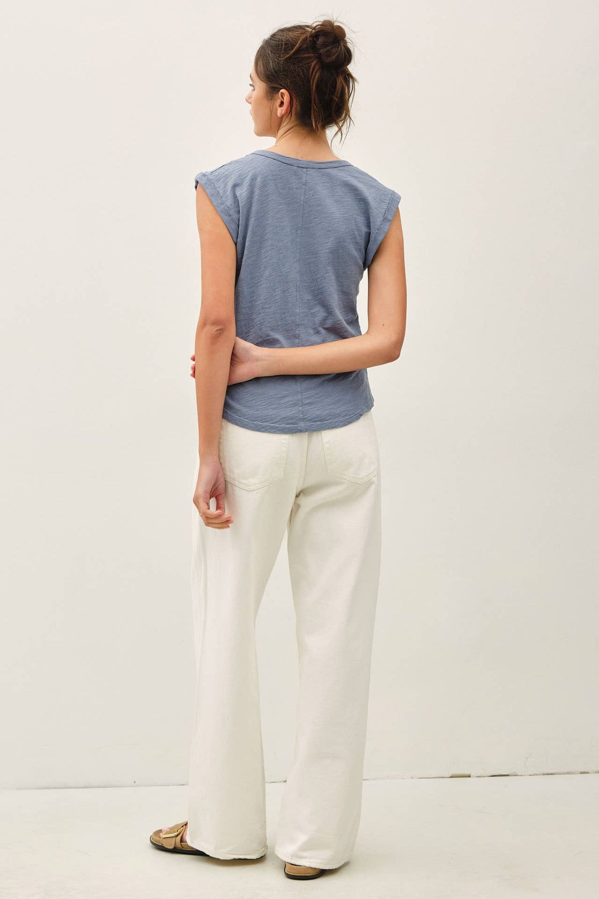 NEW SHADE-BASIC CAP SLEEVE GARMENT DYED TOP
