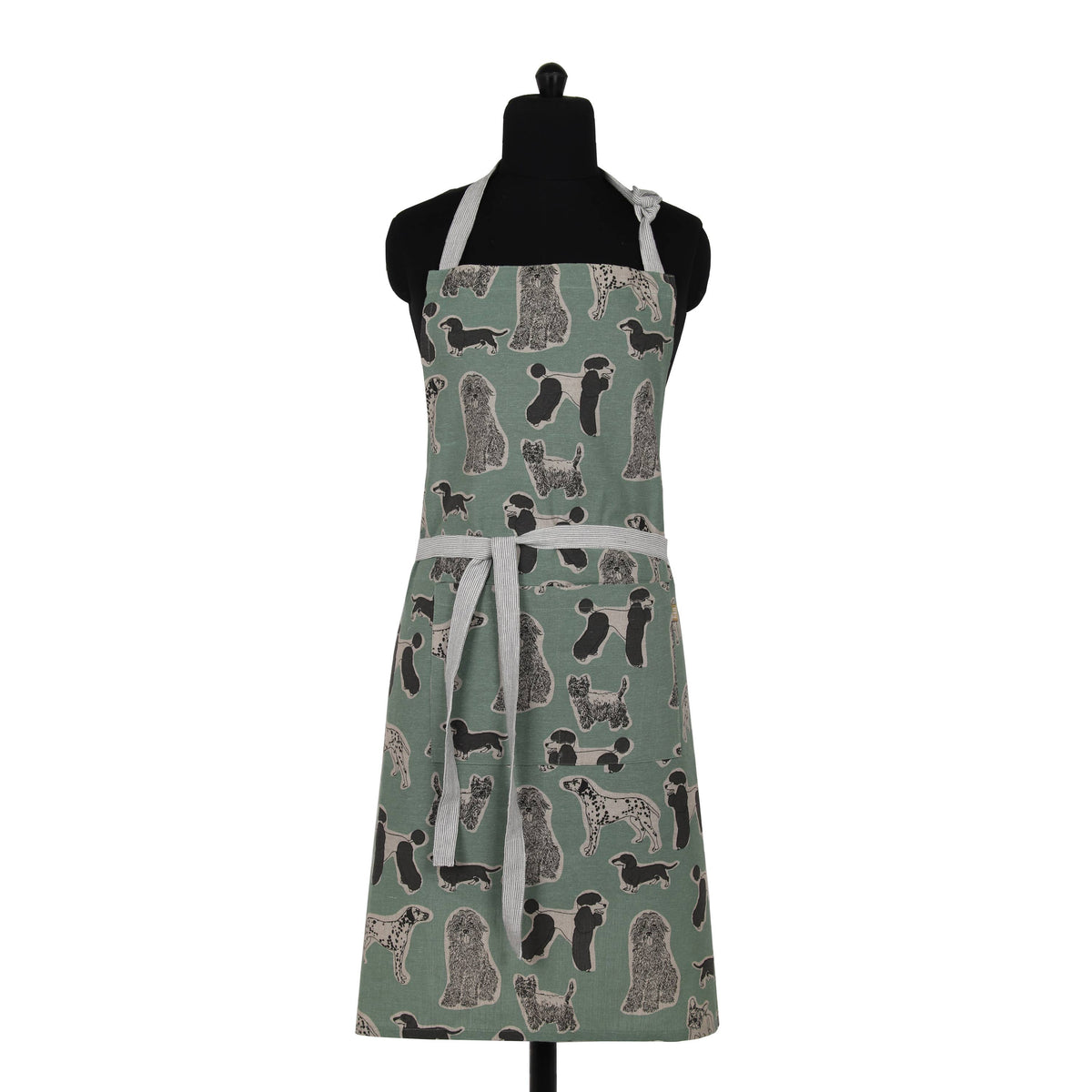 Apron Dog Print Standard Tie style-Aqua Storm