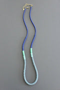 KYL133 cobalt and lava bead long necklace