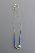 KYL121 cobalt and mint geometric necklace