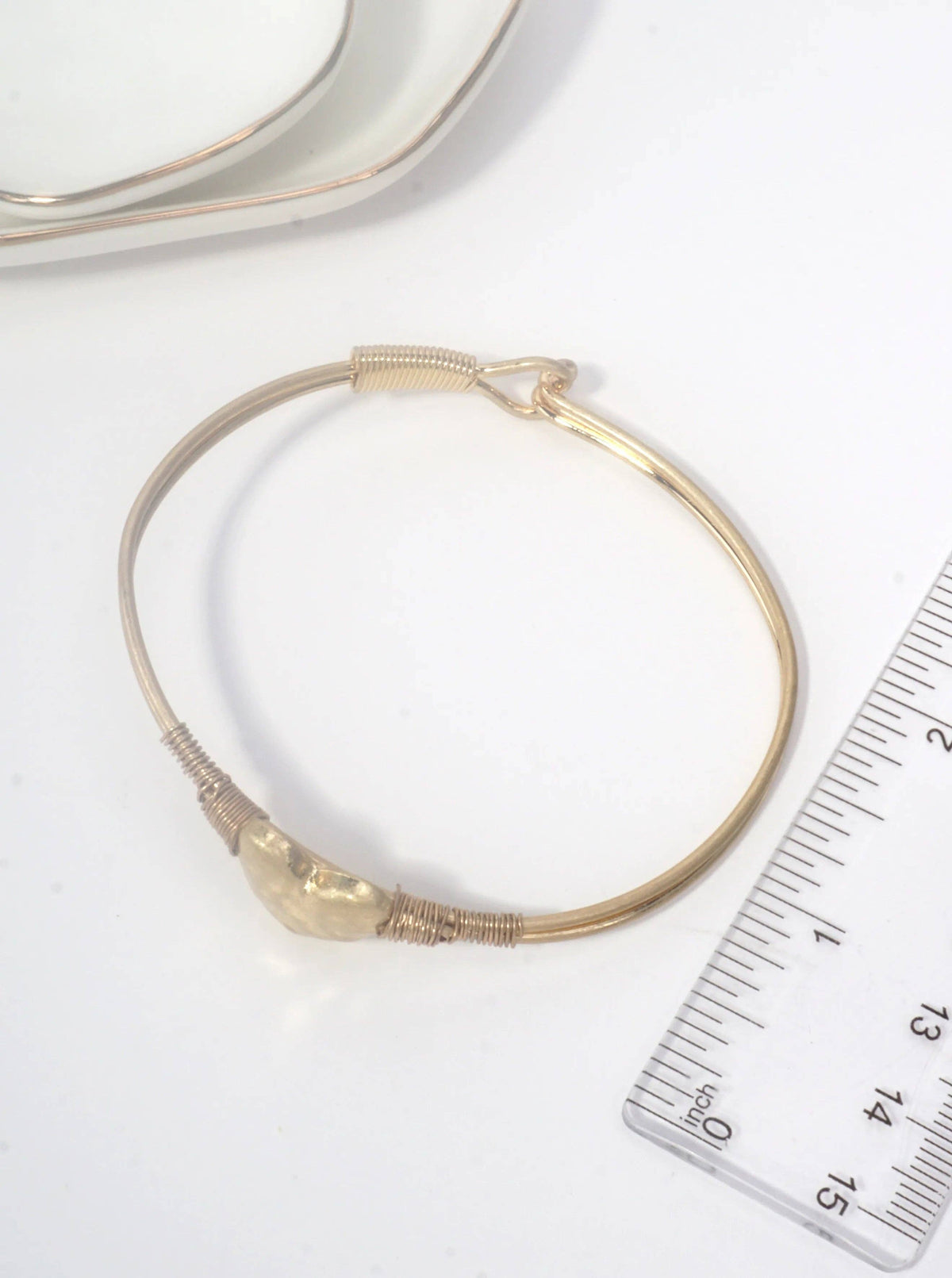 Hammered Heart Hook Closure Cuff Bracelet