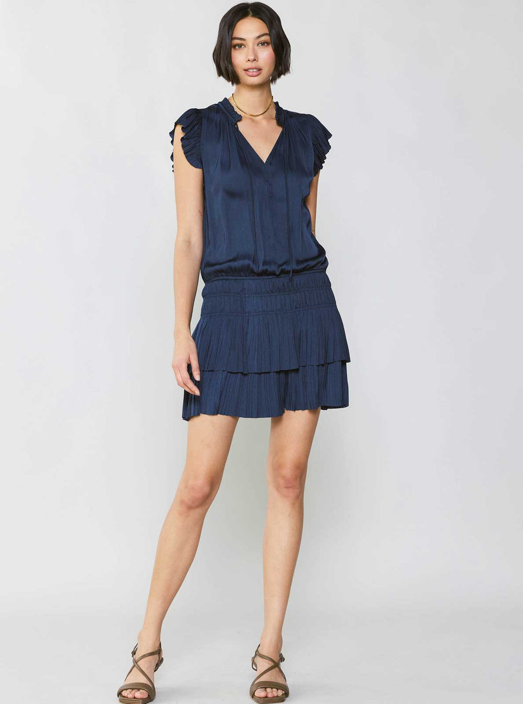 Zoey Pleated Mini Dress