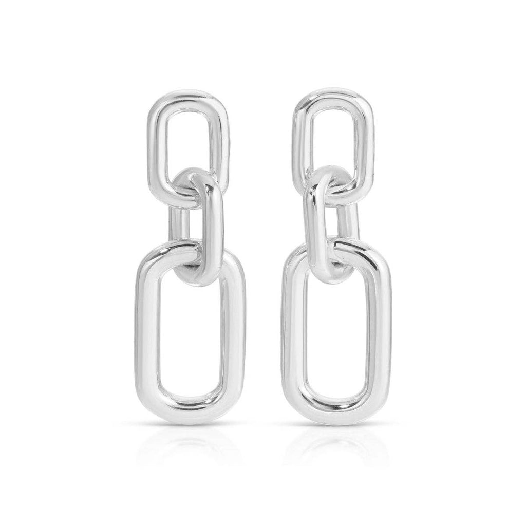 Long Link Stud Earrings