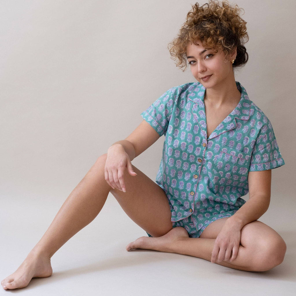 Short Sleeve/Shorts Pajama Set- Malin Clover