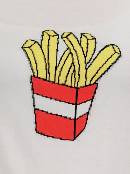 Short Sleeve French Fries T-Shirt Sweater Top